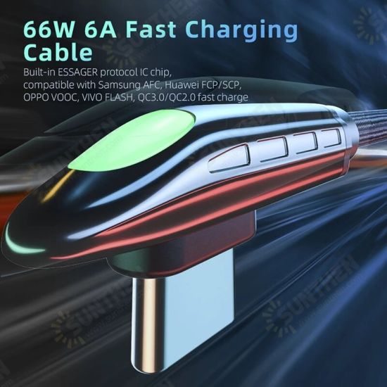 66W 6A PD3.0 Fast Charging USB Type C Cable Power Delivery QC4.0 Fast Charging Data Transmission Cable 0.5/1/2m For Xiaomi Redmi POCO OnePlus 9 Pro