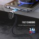 USB-C to USB Cable 90 Degree Right Angle Fast Charging Data Transmission Cord 1m/2m For Xiaomi Mi12 For Samsung Galaxy Z Fllp3 5G For Huawei P50 5G