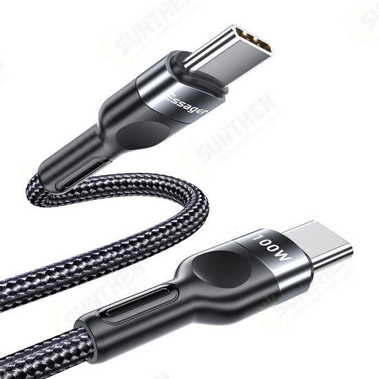 5A Type-C C TO C Data Cable Fast 60W/100W Charging Braided Nylon For Xiaomi 10 Pro Oneplus 8 Note 10 + 5G+