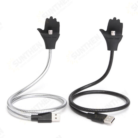 Flexible Micro USB Charger Sync Data Cable Holder Dock Stand For Mobile Phone