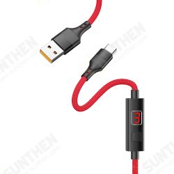 3A Type C Micro USB LED Display Timing Control Fast Charging Data Cable For Huawei P30 Pro Mate 30 Mi9 9Pro S10+ Note 10