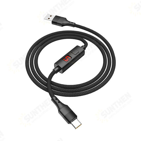 3A Type C Micro USB LED Display Timing Control Fast Charging Data Cable For Huawei P30 Pro Mate 30 Mi9 9Pro S10+ Note 10