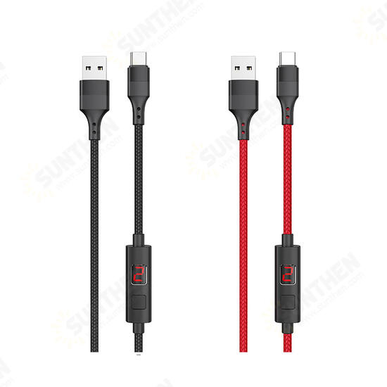 3A Type C Micro USB LED Display Timing Control Fast Charging Data Cable For Huawei P30 Pro Mate 30 Mi9 9Pro S10+ Note 10