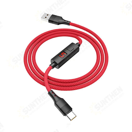 3A Type C Micro USB LED Display Timing Control Fast Charging Data Cable For Huawei P30 Pro Mate 30 Mi9 9Pro S10+ Note 10