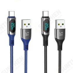 S51 USB to USB-C LED Display Cable 5A USB-C PD3.0 Power Delivery QC4.0 Fast Charging Data Transmission Cable 1m Samsung iPad MacBook AirMi Huawei S51 USB to USB-C LED Display Cable 5A USB-C PD3.0 Power Delivery QC4.0 Fast Charging Data Transmission Cable 1m Samsung iPad MacBook AirMi Huawei