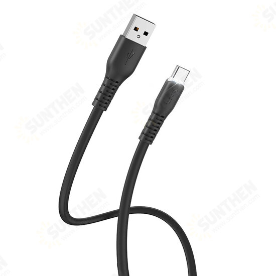 X44 2.4A Type C Light Indicated Fast Charging Data Cable For Huawei P30 Pro Mate 30 Xiaomi Mi10 Redmi K30 Poco X2 S20 5G