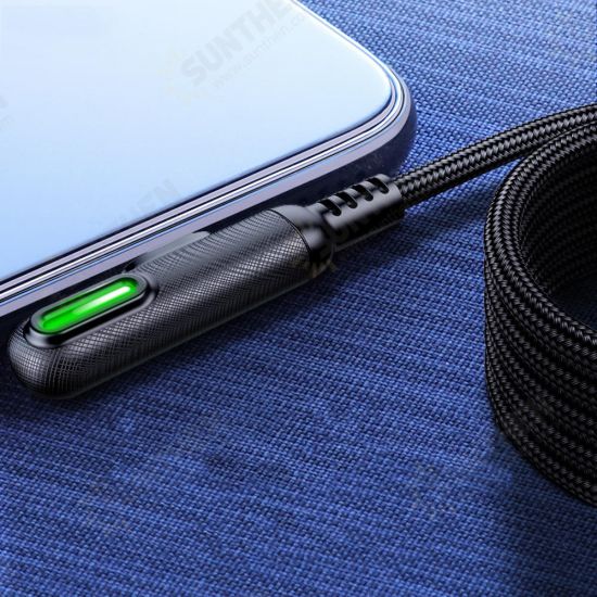 2.4A Type-C LED Indicator Fast Charging Data Cable For Huawei P30 Mate 20Pro Mi8 Mi9 S10 S10+