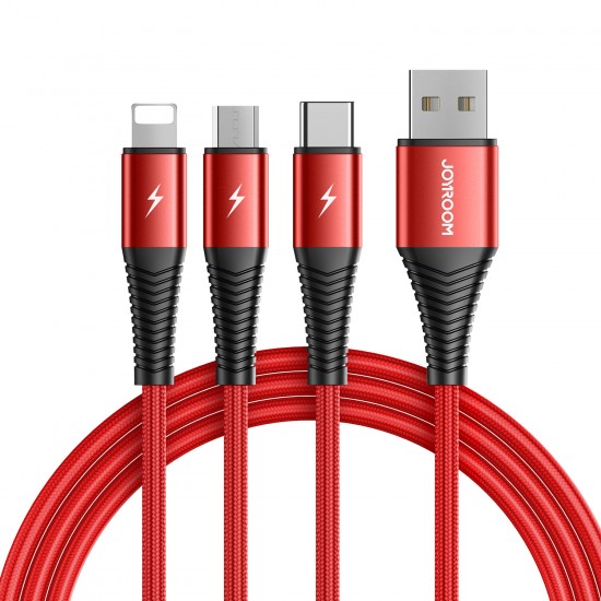 S-1230G4 3 in 1 1.2M Fast Charging Cable for iPhone 12 12Pro Max for Samsung Galaxy Note S20 ultra Xiaomi Mi10 POCO X3 HUAWEI P30 P40 Pro OnePlus 8Pro