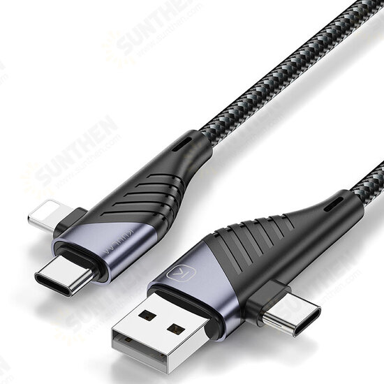 PD 65W 4 In 1 Zinc Alloy QC3.0 Usb 22.5W Data Cable Fast Charging Cable For iPhone OPPO HUAWEI XIAOMI ONEPLUS