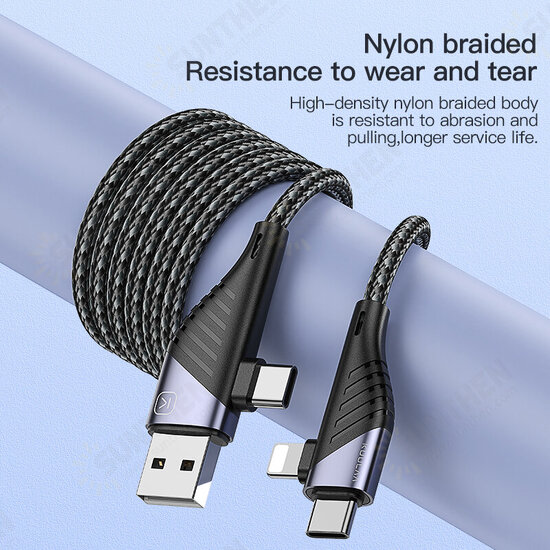 PD 65W 4 In 1 Zinc Alloy QC3.0 Usb 22.5W Data Cable Fast Charging Cable For iPhone OPPO HUAWEI XIAOMI ONEPLUS