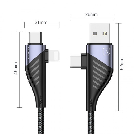 PD 65W 4 In 1 Zinc Alloy QC3.0 Usb 22.5W Data Cable Fast Charging Cable For iPhone OPPO HUAWEI XIAOMI ONEPLUS