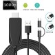 LD25-B 2 in 1 Cable Adapter Type-C / Micro USB to HDMI Data Cable for TV Projector Mobile Phone