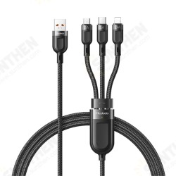 3in1 5A USB-A to USB-C/Micro USB/Apple Port Fast Charging Data Transmission Cable 1m For iPhone Samsung Galaxy Note20 iPad Pro MacBook Air Mi10 Huawei 3in1 5A USB-A to USB-C/Micro USB/Apple Port Fast Charging Data Transmission Cable 1m For iPhone Samsung Galaxy Note20 iPad Pro MacBook Air Mi10 Huawei
