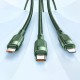 3in1 5A USB-A to USB-C/Micro USB/Apple Port Fast Charging Data Transmission Cable 1m For iPhone Samsung Galaxy Note20 iPad Pro MacBook Air Mi10 Huawei