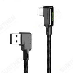 3A Data Cable Type C 90 Degree Elbow Green LED Light Fast Charging Line For Mi10 Note 9S Oneplus 8Pro Huawei P30 P40 Pro 3A Data Cable Type C 90 Degree Elbow Green LED Light Fast Charging Line For Mi10 Note 9S Oneplus 8Pro Huawei P30 P40 Pro