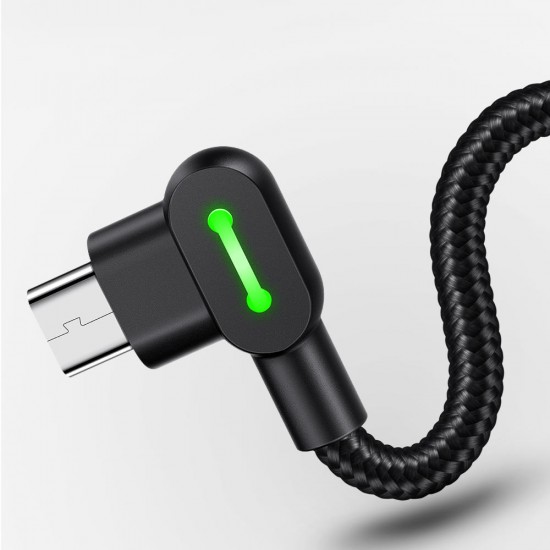 90 Degree 2A Breathing Light Micro USB Fast Charging Data Cable 0.5m/1.2m/1.8m for Honor 8X