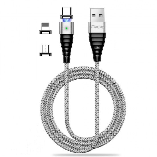 3A Type C Micro USB LED Indicator Braided Fast Charging Data Cable For Huawei P30 Pro Mate 30 Mi9 9Pro 7A 6Pro OUKITEL Y4800