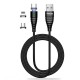 3A Type C Micro USB LED Indicator Braided Fast Charging Data Cable For Huawei P30 Pro Mate 30 Mi9 9Pro 7A 6Pro OUKITEL Y4800