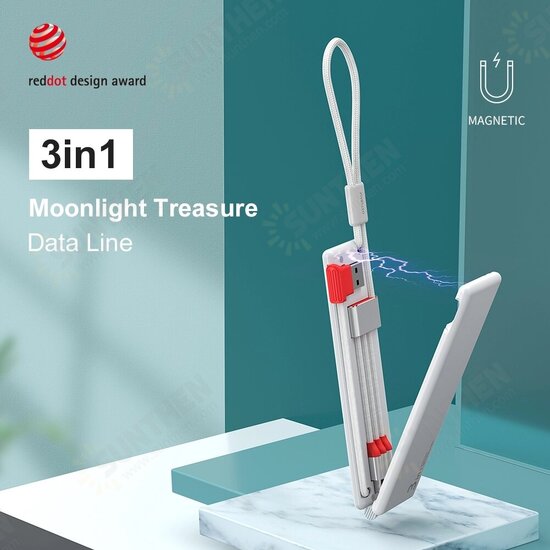 3 in 1 Moonlight Treasure Micro USB Type-C Magic Box Data Cable for iPhone 12 Pro Max for Samsung Galaxy Note S20 ultra Huawei Mate40 OPPO VIVO