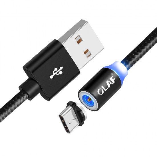 2.1A Micro USB Type-C 360° Magnetic Nylon Weave Fast Charging Data Cable for Mi 9 8 HUAWEI Mate 20 Pro P20