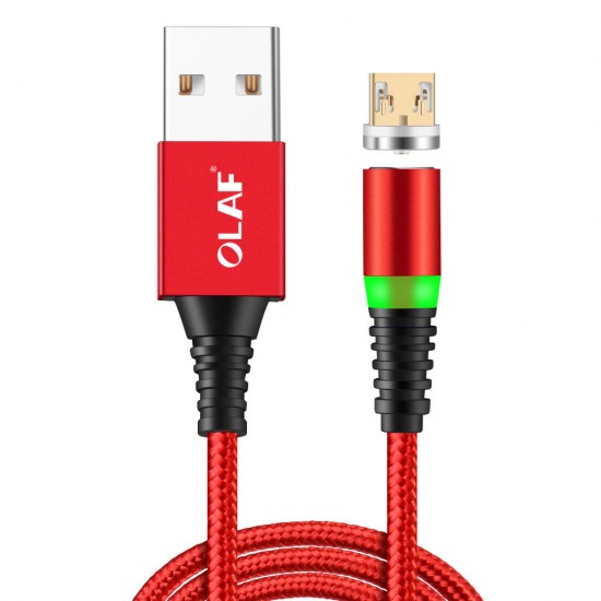 3A Micro USB Type-C 360° Magnetic Nylon Weave Fast Charging Data Cable For Mi9 HUAWEI Mate 20 Pro P20 S10 S10+