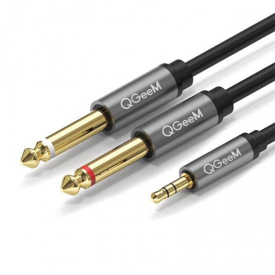 Jack 3.5mm to 6.35mm*2 Adapter Audio Cable Gold Plated 6.5mm 3.5 Jack Splitter Audio Cable for Mixer Amplifier Speaker