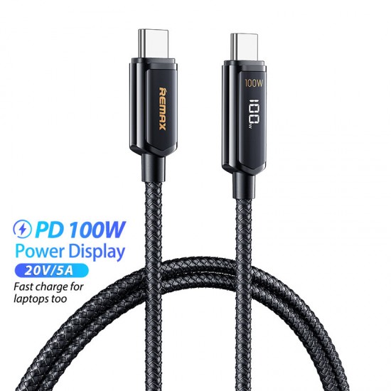 RC-128 100W USB-C/Apple Port to USB-C Cable PD3.0 Power Delivery Digital Display Fast Charging Data Transmission Cable 1.2m For iPhone Samsung