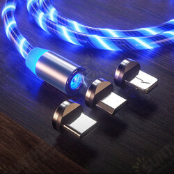 Magnetic Data Cable Micro USB Type C Flow Luminous Lighting Data Wire For Huawei P30 P40 Pro MI10 Note 9S Magnetic Data Cable Micro USB Type C Flow Luminous Lighting Data Wire For Huawei P30 P40 Pro MI10 Note 9S