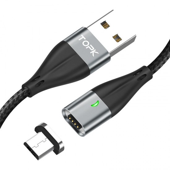 1M 2.4A Magnetic Cable Quick Charge 3.0 Fast Charging Micro USB Data Cable for Mobile Phone