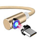 2.4A Micro USB 360 Degree Elbow Magnetic LED Indicator Fast Charging Data Cable For HUAWEI OPPO VIVO