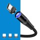 3A Micro USB Type C Circular Magnetic LED Idicator Light Fast Charging Data Cable For HUAWEI P30 Oneplus 7 S110 S10+ VIVO OPPO