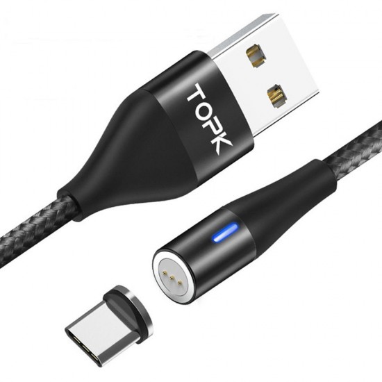 3A Type C Micro USB LED Indicator Fast Charging Magnetic Data Cable For Huawei P30 Pro Mate 30 Mi9 7A 6Pro OUKITEL Y4800
