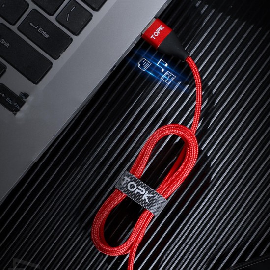 3A Type C Micro USB LED Indicator Fast Charging Magnetic Data Cable For Huawei P30 Pro Mate 30 Mi9 7A 6Pro OUKITEL Y4800