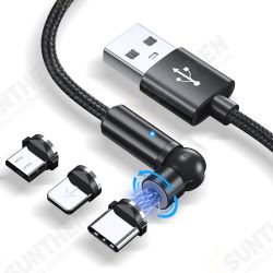 AM68 3 in 1 Data Cable Elbow LED Indicator Fast Charging USB Magnetic Rotation Line For iPhone XS 11Pro MI10 Note 9S AM68 3 in 1 Data Cable Elbow LED Indicator Fast Charging USB Magnetic Rotation Line For iPhone XS 11Pro MI10 Note 9S