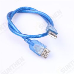 Transparent Blue USB 2.0 Type A Female to A Male Extension Cable Transparent Blue USB 2.0 Type A Female to A Male Extension Cable