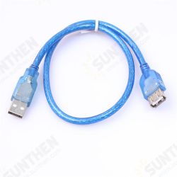 Transparent Blue USB 2.0 Type A Female to A Male Extension Cable Transparent Blue USB 2.0 Type A Female to A Male Extension Cable