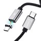 100W PD Magnetic Type-C to Type-C Nylon Braided Data Cable for Samsung S20 Note 8 for Notebook Matebook