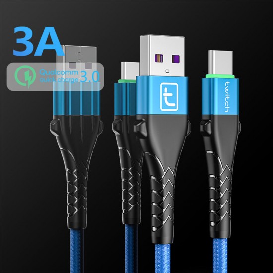 Data Cable 3A USB Type- C Fast Charging Line For Huawei P40 Pro Mate 30+ Mi10 Note 9S