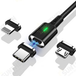 T03 3A LED Magnetic Nylon Braided Type-C Micro USB Data Cable for Samsung S10 HUAWEI 9T K30 T03 3A LED Magnetic Nylon Braided Type-C Micro USB Data Cable for Samsung S10 HUAWEI 9T K30