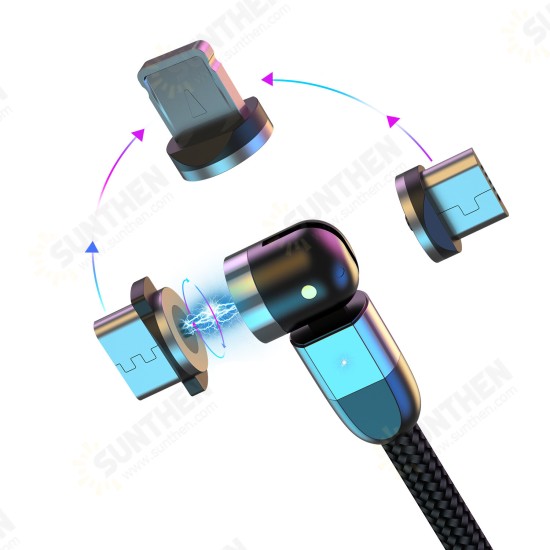 2.4A 2in1 LED 540° Magnetic Dual Position Game Quick Charge Data Cable for Samsung S10+ Note8 HUAWEI