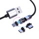 2.4A 2in1 LED 540° Magnetic Dual Position Game Quick Charge Data Cable for Samsung S10+ Note8 HUAWEI