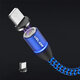 3A LED 360 Degree Rotate Magnetic TPE Fast Charging 1M Type-C Data Cable for Samsung S10+ Note8 HUAWEI P30Pro