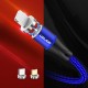 3A LED 360 Degree Rotate QC3.0 Magnetic Fast Charging Type-C Micro USB Data Cable 1M for Samsung S10+ S9 9T Note8 HUAWEI P30Pro