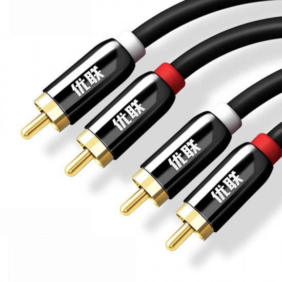 HIFI 2RCA to 2 RCA Data Cable OFC AV Audio Cable For TV DVD Amplifier Subwoofer Soundbar Speaker Wire