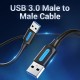 USB Male to Male Extension Cable 3.0 High Speed Data Transfer USB Cable Extender Cord for Radiator Car Speaker HD Webcom