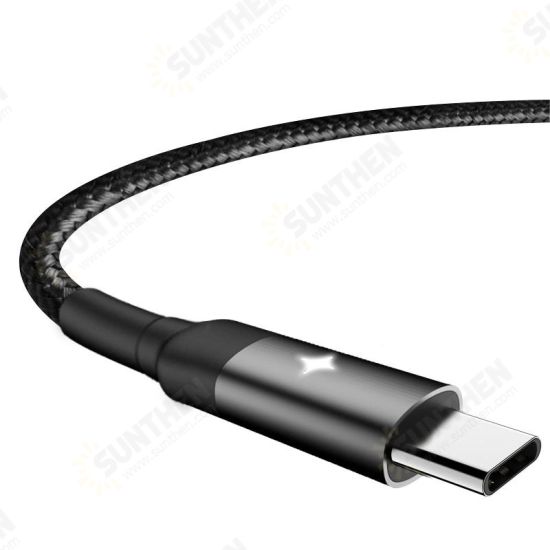 CA28 LED Smart Power Off USB Type C Cable Fast Charging Data Cable For Samsung S10 S9 Huawei LG