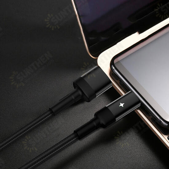 CA28 LED Smart Power Off USB Type C Cable Fast Charging Data Cable For Samsung S10 S9 Huawei LG