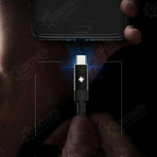 CA28 LED Smart Power Off USB Type C Cable Fast Charging Data Cable For Samsung S10 S9 Huawei LG