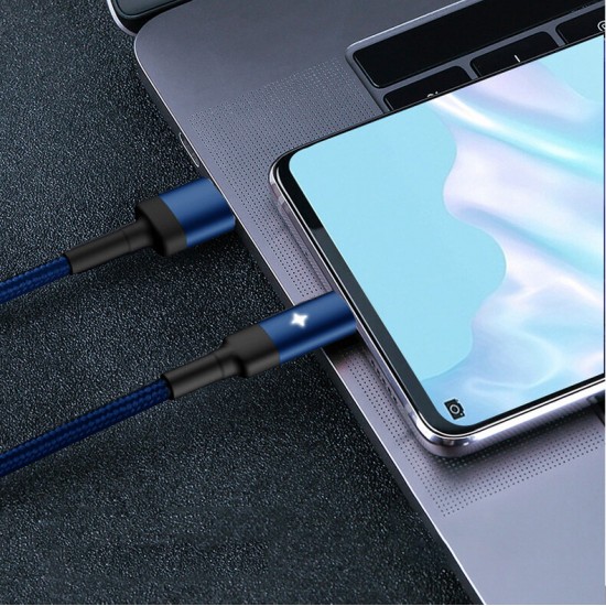 CA28 LED Smart Power Off USB Type C Cable Fast Charging Data Cable For Samsung S10 S9 Huawei LG