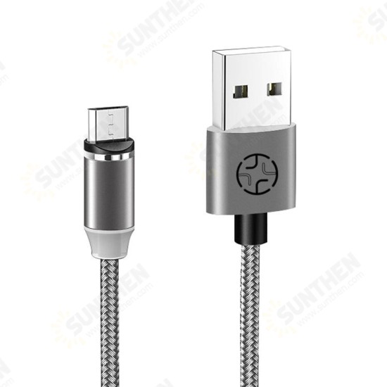 LED 2.4A Magnetic Round Rotate Type-C Micro USB Data Cable 1.2M for Samsung S10 K30 LG HUAWEI